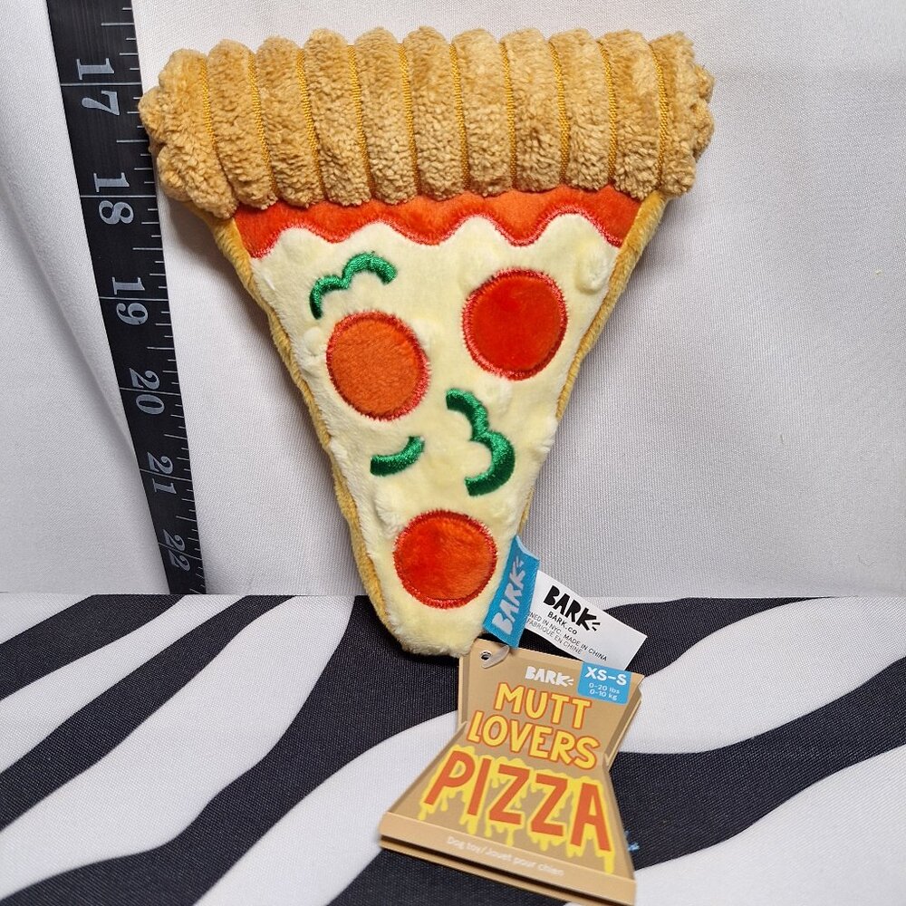 NWT Bark Mut Lovers Pizza Dog Toy XS-S